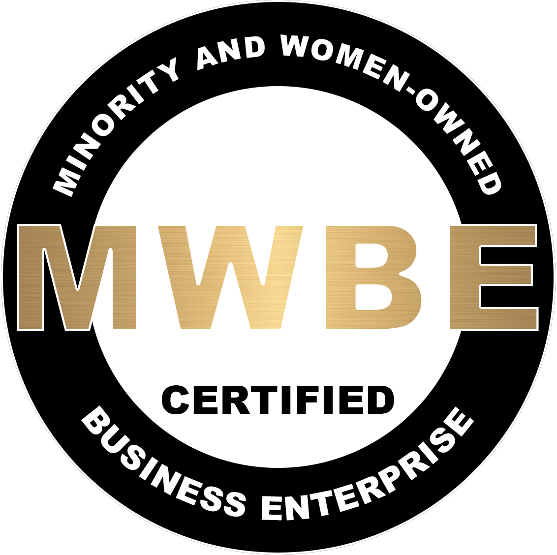 MWBE - Certified Logo Black + Gold