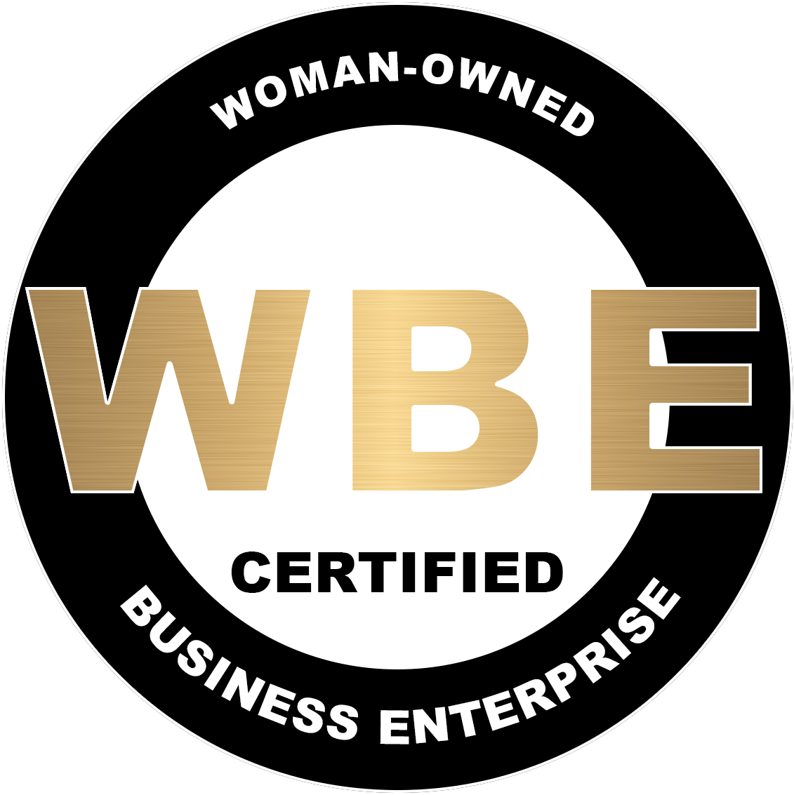 WBE - Certified Logo Black + Gold